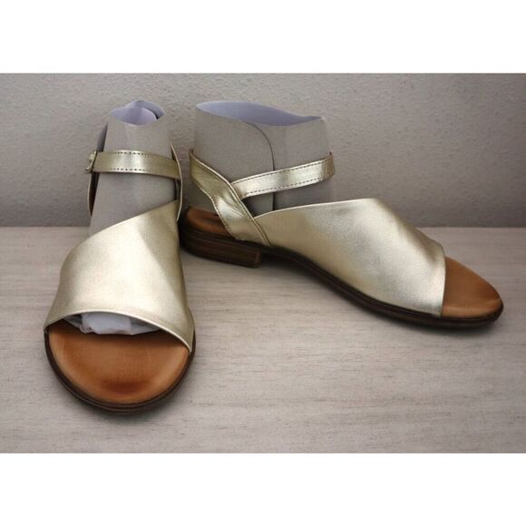 Miz Mooz Women's Sz EUR 37 US 6.5-7 Gold Delphina European Leather Sandals - Picture 8 of 10